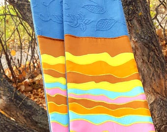 Estola clerical azul: design reciclado de mar e areia, vestimenta litúrgica