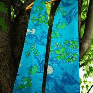 Vibrant blue clergy stole sewn from vintage fabric for Lutheran, Anglican, Episcopalian, Catholic, United or Methodist church leader