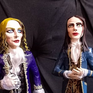 Louis and Lestat couple Paper sculptures, Papier mache, paper mache. Papercraft. Vampire. Interview with the vampire Fan art. Artwork.