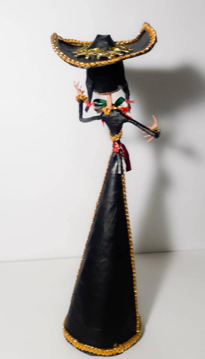 Mexican Doll Mariachi Girl Papercraft Papier Mache Paper Etsy
