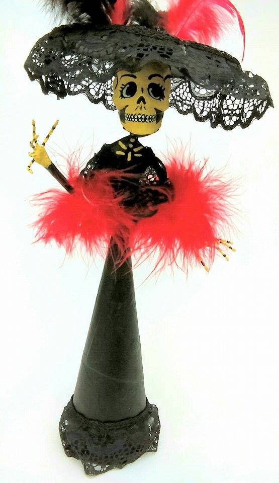 Catrina Paper sculpture, papier mache, papercraft, Day of the Dead art, Mexican Traditional