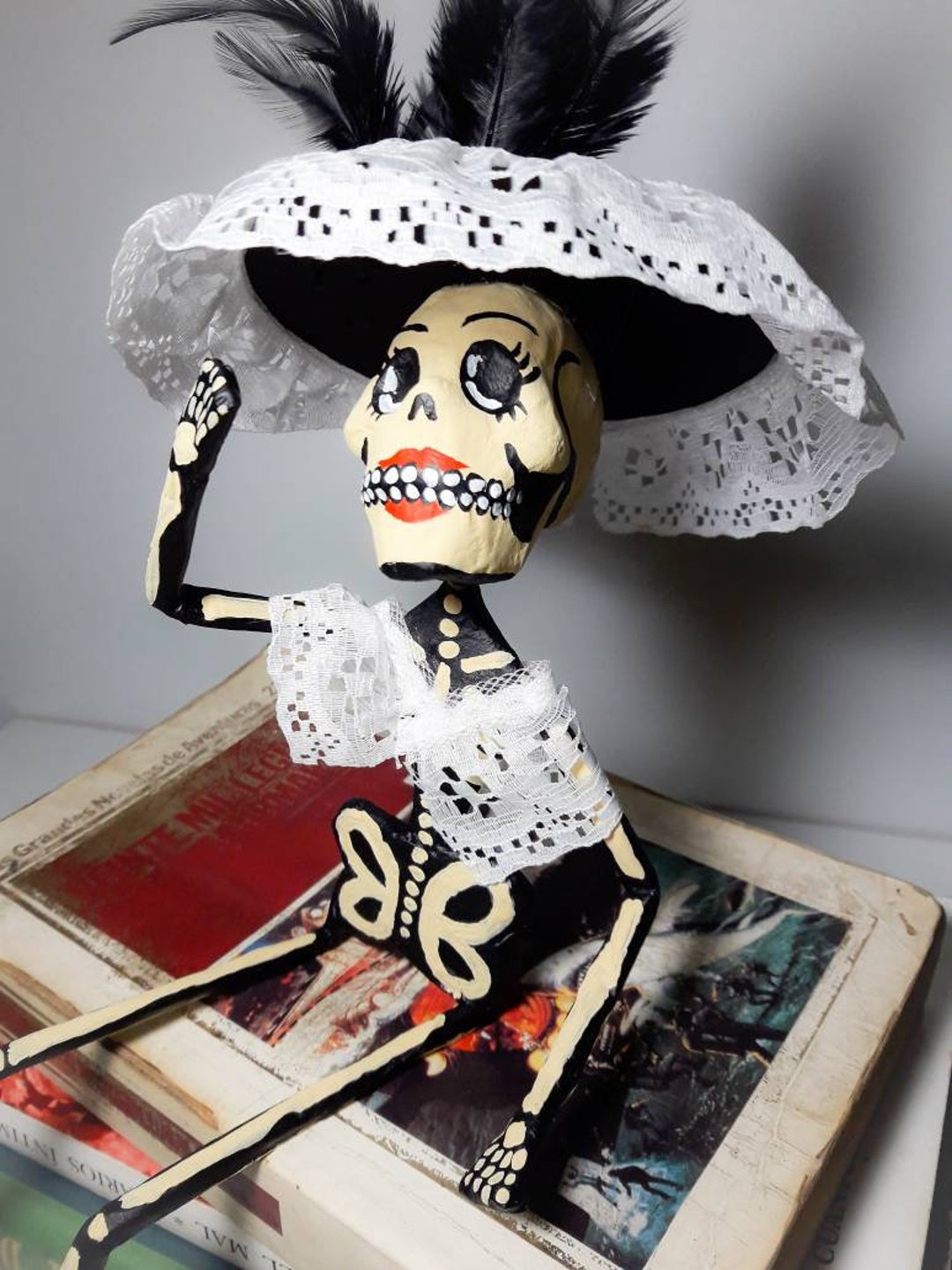 Catrina Mexican Skull Sugar Skullpaper Sculpture Paper - Etsy Catrina Mexican Skull Sugar Skullpaper Sculpture Paper - Etsy