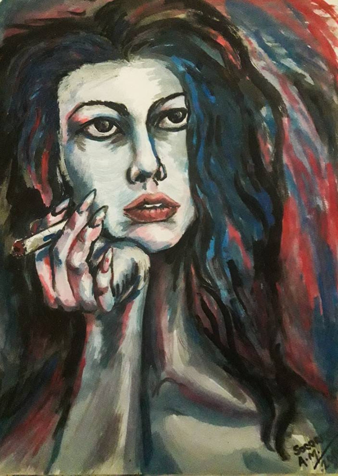 A Last Cigarette. Watercolor on Cardboard . 2016. From My Original Art ...