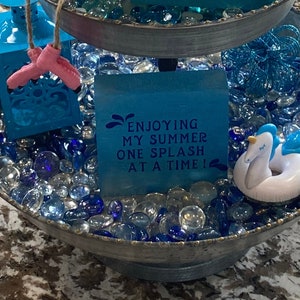 Summer Tiered Tray Decor| PoolSign| Summer Wooden Decor| Pool Decor| Pool Tiered Tray Decor| Pool Party Decorations| Outdoor Kitchen Decor