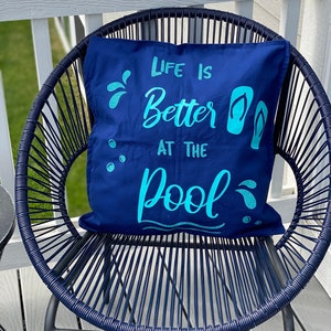 Pool Sign| Summer throw pillow| Pool pillow| Summer decorations| Pool decor| Throw pillows| 20x20 throw pillow| Pool decoration| gift