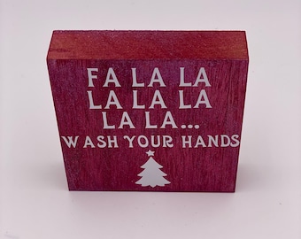Wash Your Hands Sign|Minimalist Holiday Decor|2020 Christmas Decor|Holiday Tiered Tray Sign| Funny Christmas Sign| Christmas Bathroom Decor|