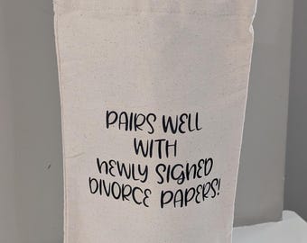 Funny Divorce Wine Bag|Divorced AF Gift for Her|Freshly Signed Divorce Papers|Divorce Gift for Friend|Fresh Start Housewarming|Divorce Party