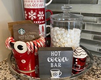 Hot Cocoa Bar Sign for Kitchen| Hot Chocolate Sign| Hot Chocolate Gift Basket Idea| Hot Cocoa Sign| Hot Cocoa Decor