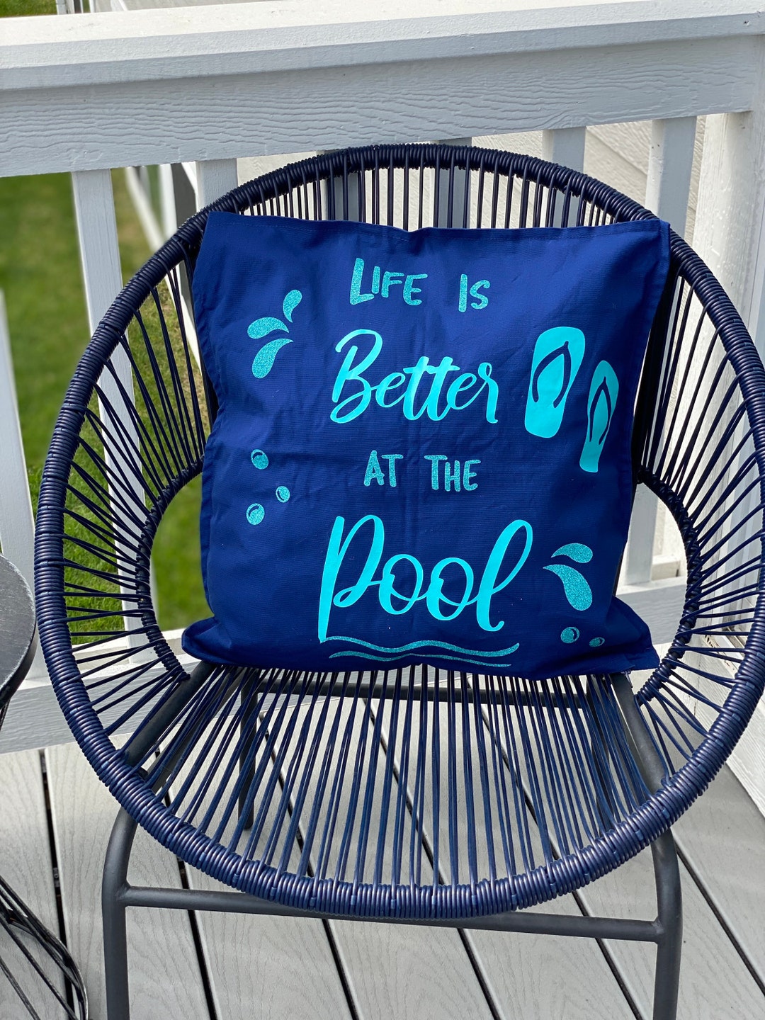 Pool Sign Summer Throw Pillow Pool Pillow Summer Decorations Pool Decor