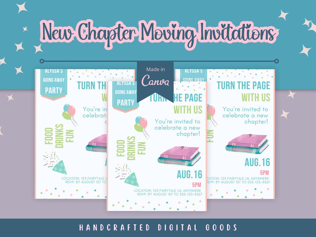 New Chapter Going Away Party Invitation - DIY Template - Etsy UK