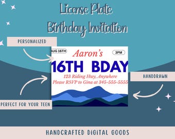Invito di compleanno con targa - Personalizzato per te (lo modifichiamo noi!)
