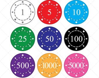 Poker Chips, Clip Art, Poker Night, Scrapbook Elements, Casino Vacation, Gambling Party, Roulette Tokens, High Roller, Card Player