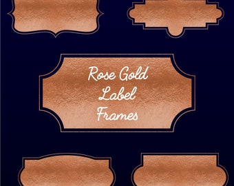 Rose Gold Frames, Label Style, Clip Art, Rose Gold Foil, Scrapbook Supplies, Graphic Design, Geometric Labels, Quote Holder, Digital Art