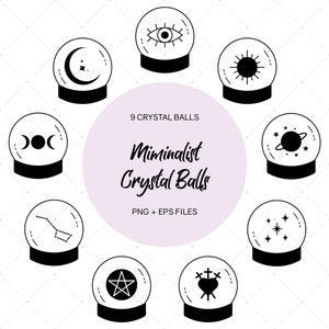 Bola de Cristal, Clip Art, Arte Moderna, Símbolos de Bruxaria, Mau-Olhado, Arte Celestial, Lua Tripla, Sinais Ocultos, Cartas de Tarô, Sol e Lua