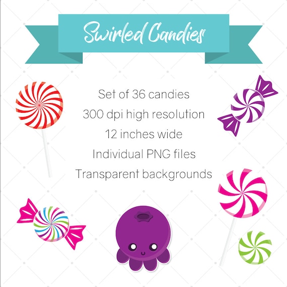 Swirled Candies, Clip Art, Peppermint Candy, Scrapbook Graphics