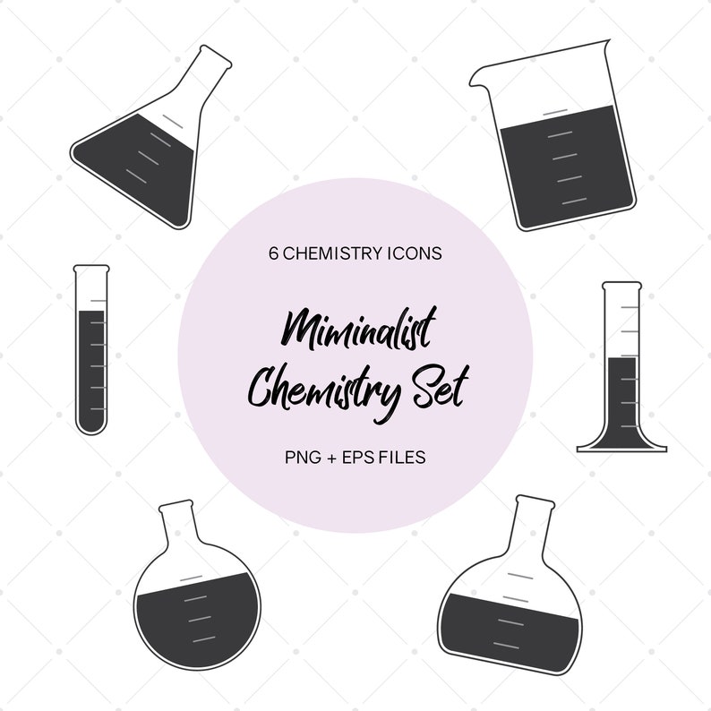 Minimalist Chemistry, Clip Art, Vector EPS, Test Tube, Home School, Science Class, Classroom ...