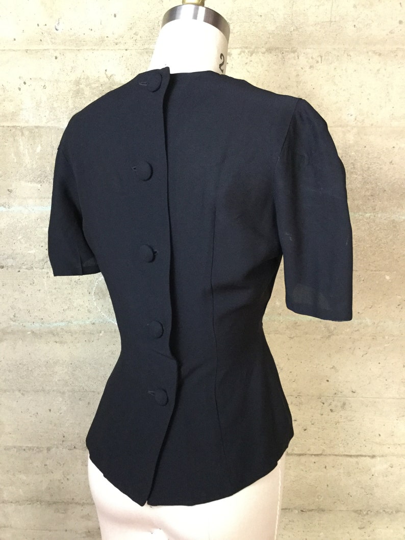 1940s Shirred and Sequined Blouse