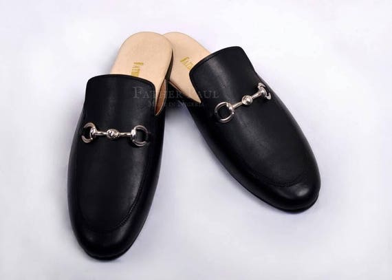 mens leather mule