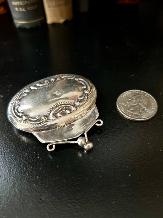 Vintage Sterling Silver Victorian Repousse Coin P… - image 9