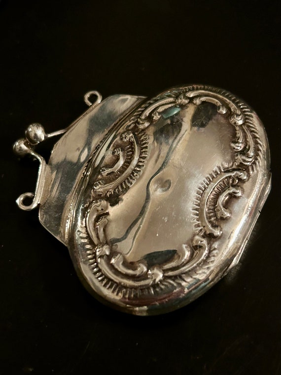 Vintage Sterling Silver Victorian Repousse Coin P… - image 4