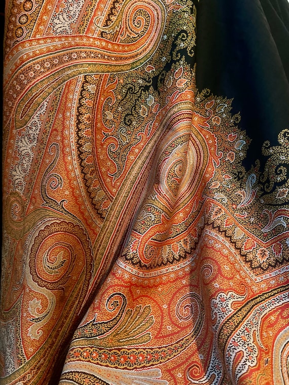 Giant Antique Paisley Victorian Shawl 140 X 64