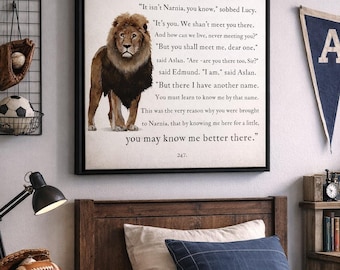Aslan Quote | Framed Wall Art | Narnia Book Page | C.S. Lewis | Literature | Gift | Room Decor | Home Office | Literature | Book Lover