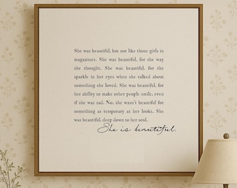 She is Beautiful | Framed Canvas Art | Wall Decor | Girls Bedroom | Gift
