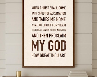 How Great Thou Art | Home Decor | Gospel Music | Old Hymn | Gift