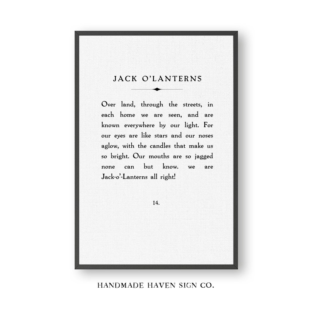 Jack O Lantern | Book Page Sign | Vintage Decor | Farmhouse | Halloween ...