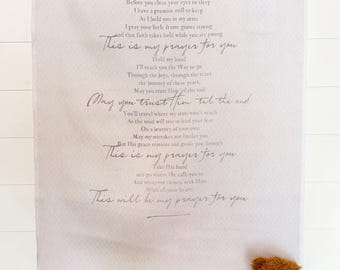 My Prayers for You Wood Topped Wall Tapestry | Scripted Poem Prayer Art | Nursery Art | Baby Shower Gift | Children's Bedroom