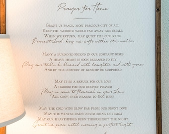 Prayer for Home Wood framed Canvas | Entryway Artwork | Modern Farmhouse Style | Anthropologie Style | Wedding Gift | Sugarboo & Co style
