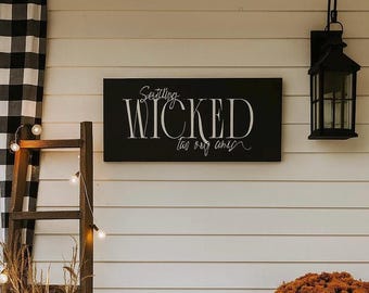 Something Wicked This Way Comes Canvas Print | Halloween Sign |