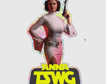 Princess Leia Cosplay GLITTER Sticker