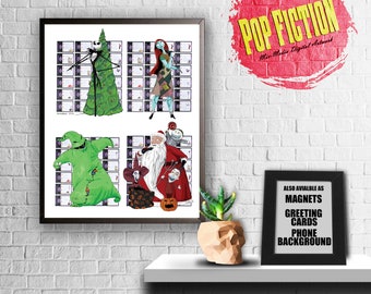The Nightmare Before Christmas, Original Artwork Canvas & Prints. Comics, Book, Collectible. Digital Mix-Media Art. Pop Culture.