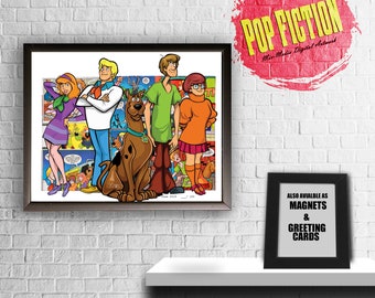 Scooby Doo, Original Artwork Canvas & Prints. Comics, Book, Collectible. Digital Mix-Media Art. Pop Culture.