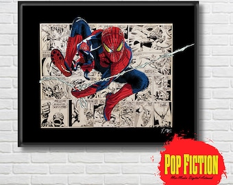 The Amazing Spider-Man, Andrew Garfield, Original Artwork Canvas & Prints. Comics, Book, Collectible. Digital Mix-Media Art. Pop Culture.