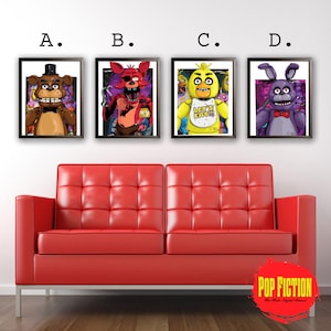 Five Night at Freddy&#39;s,video games,Foxy,Chica,Bonnie,Art,Canvas,Mix-Media,Colour,Digital Prints, illustrator