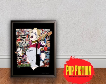 Harley Quinn Original Artwork Canvas & Prints. Comics, Book, Collectible. Digital Mix-Media Art. Pop Culture.