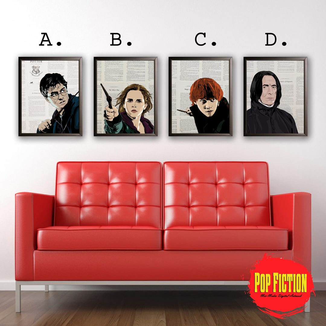 Harry Potter,hermione Granger,ron Weasley, Snape,daniel Radcliff,emma  Watson,rupert Grint,alan Rickman,hogwarts,jk Rowling,art,mix-media, - Etsy, image size:1080x1080
