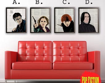 Harry Potter,Hermione Granger,Ron Weasley, Snape,Daniel Radcliff,Emma Watson,Rupert Grint,Alan Rickman,Hogwarts,JK Rowling,Art,Mix-Media,