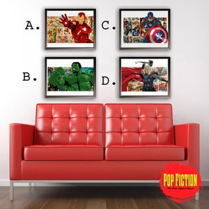 The Avengers Original Artwork Canvas & Prints. Comics, Book, Collectible. Digital Mix-Media Art. Pop Culture.