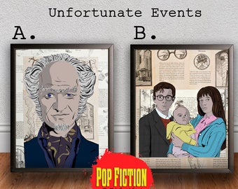 Netflix,A Series of Unfortunate Events,Count Olaf,Baudelaire Orphans,Neil Patrick Harris,Art, Mix-Media,Canvas,Drawing