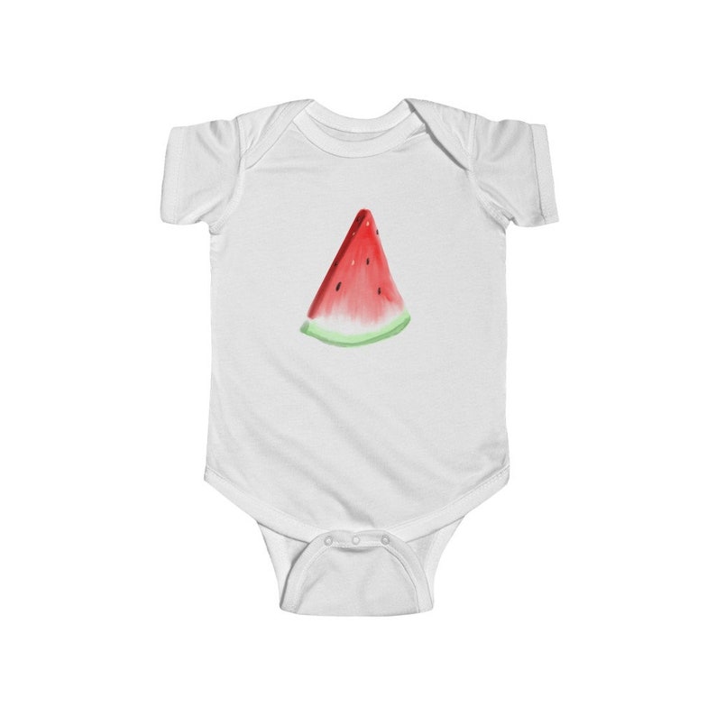 Summer Onesie Hand Painted Design Infant Fine Jersey Bodysuit Watercolor Watermelon Onesie Watermelon Onesie