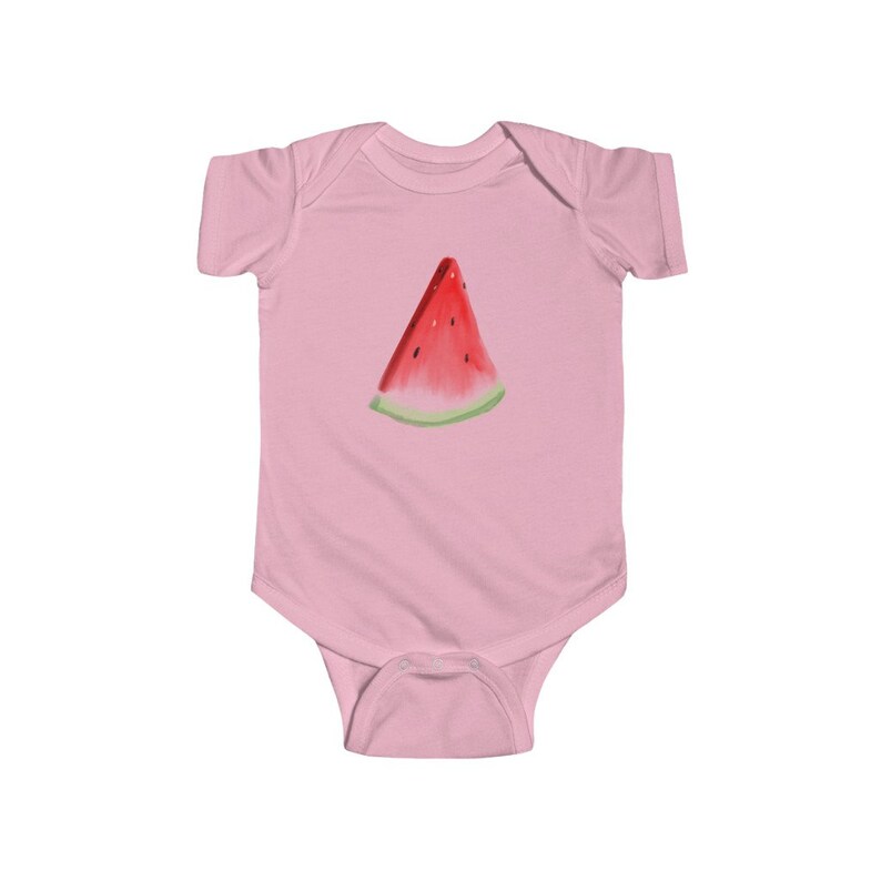 Summer Onesie Hand Painted Design Infant Fine Jersey Bodysuit Watercolor Watermelon Onesie Watermelon Onesie