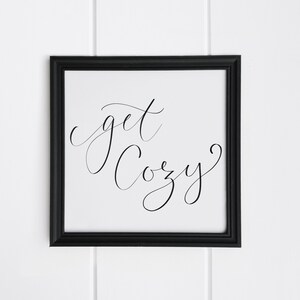 Printable Wall Art Digital Downloads Digital Sign Get Cozy Guest Room ...