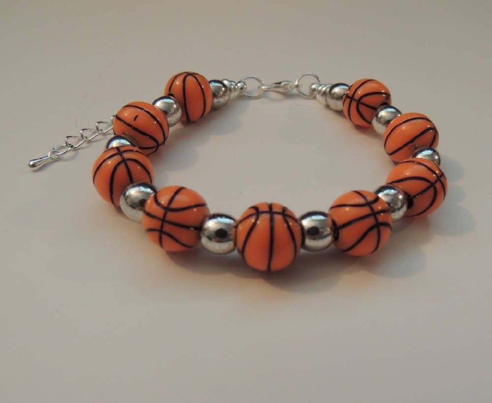 Basketball Bracelet Basketball Gifts Etsy
