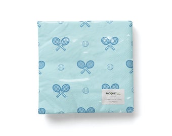 Tennis Cocktail Napkins (20-Pack) - Clear Skies Blue