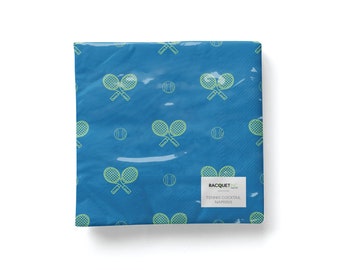 Tennis Cocktail Napkins (20-Pack) - Night Match Blue