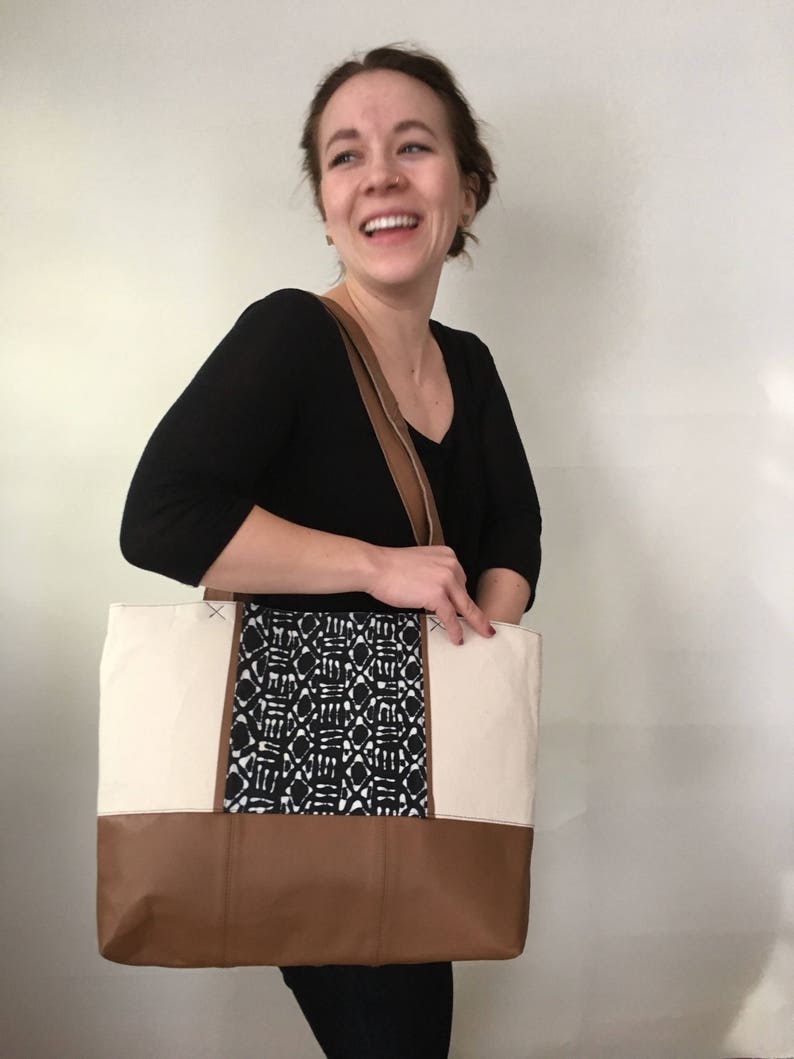 Sri Totebag Batik Bag Work Tote Lightweight Tote Leather Tote Travel Tote Work Bag Canvas Bag Large Purse Repurposed Leather Bag,