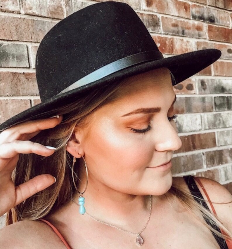 BOHO 3 Aquamarine Hoop Earrings
